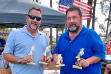 FROM LEFT: 2021 First place team leader Rick Como (Como RV) with Citrus Sertoman and golf tournament chairman Mark Avery.)